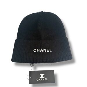 CHANEL Classic Black Knit Hat